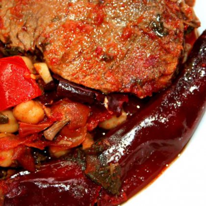 פילה מדומה וחומוס ברוטב מרוקאי