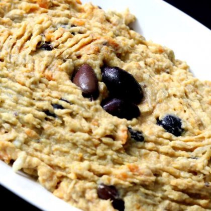 ממרח חצילים בטטה וזיתי קלמטה