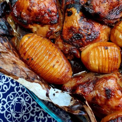 עוף ותפוחי אדמה ברטבים