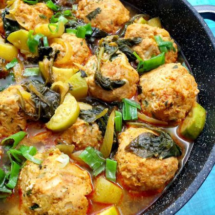 כדורי עוף קישואים ותרד