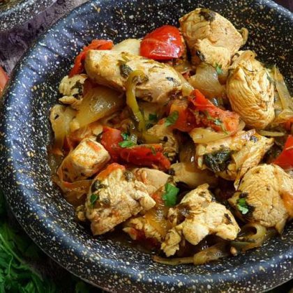 קוביות חזה עוף ברוטב מרוקאי